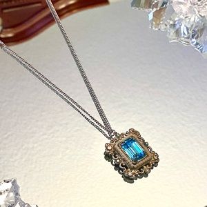 vintage blue gemstone necklace